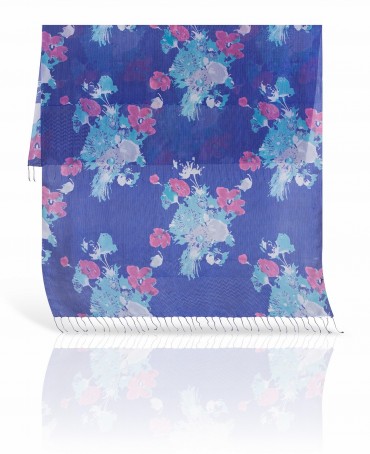 Палантин Женский S30-BRUSH.FLOWER/NAVY